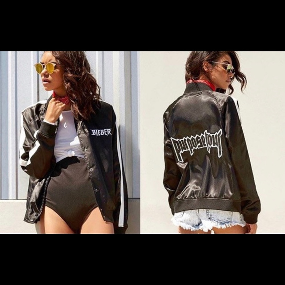 Justin Bieber x Forever 21 bomber jacket.